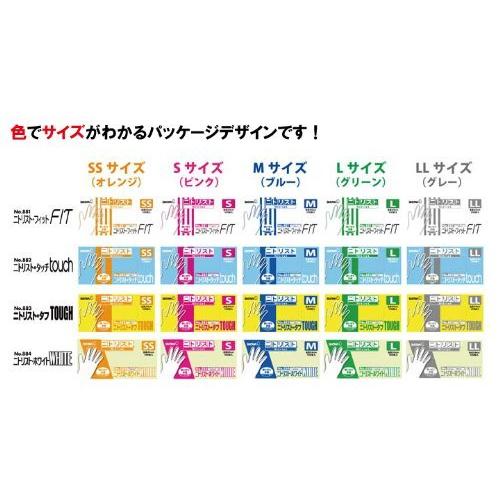 SHOWA ニトリスト No.882 Lサイズ 100枚入 10箱まとめ売り ショーワグローブ No.882 ニトリスト・タッチ 100枚入 ブルー Lサイズ
