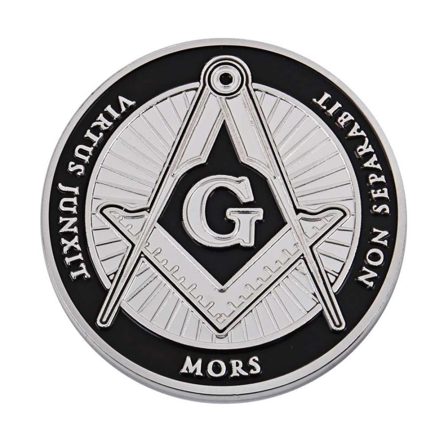 秘密結社 フリーメイソン コイン Freemasonry 保存用 記念 シルバー 黒