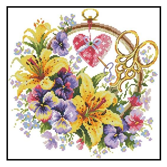 百合 ハート リース 刺繍キット クロスステッチ キット 14ct 図案印刷 中級者 刺繍 クロス ステッチ 刺しゅう 手作り 送料無料 Lvt 3 Lvert 3 輸入雑貨のお店 マインドワン 通販 Yahoo ショッピング