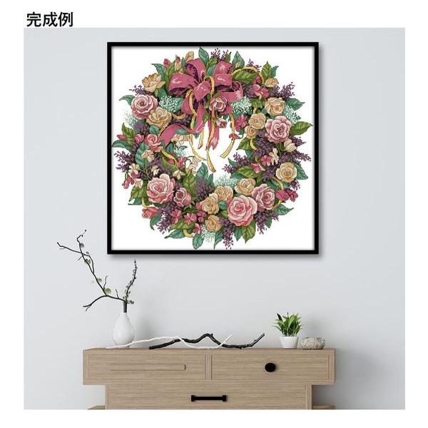 ローズリース刺繍額装