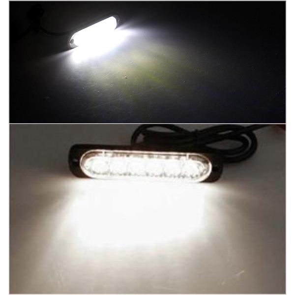 ストロボ フラッシュ ライト 警告灯 12V 24V 兼用 6連 LED 17モード 取付ねじ 高輝度 ホワイト 超薄型 防水 汎用 (送料無料)lvt-i16｜mind1｜03