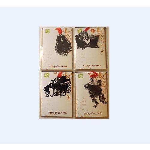 おしゃれ で 可愛い 黒猫 シルエット ブックマーク しおり 本にも インテリアにも ４枚セット ラブ猫 ハート猫 ピアノ猫 椅子猫 送料無料 Mmk F87 Mmoka F87 輸入雑貨のお店 マインドワン 通販 Yahoo ショッピング