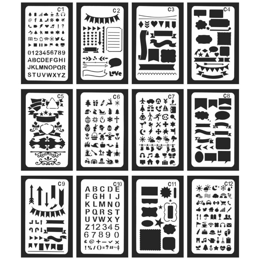 ステンシル 図面 テンプレート 描画ツール 塗り絵 製図用品 手帳用 教育用 絵画学習 Diy定規 24枚セット 送料無料 Mmk K41 Mmoka K41 輸入雑貨のお店 マインドワン 通販 Yahoo ショッピング