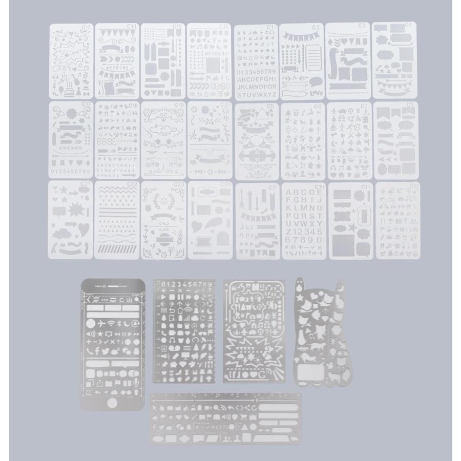 さびない鋼 ステンシル 5枚 Pet ステンシル 図面 テンプレート 24枚 セット 塗り絵 製図 手帳 教育 送料無料 Mmk L51 Mmoka L51 輸入雑貨のお店 マインドワン 通販 Yahoo ショッピング