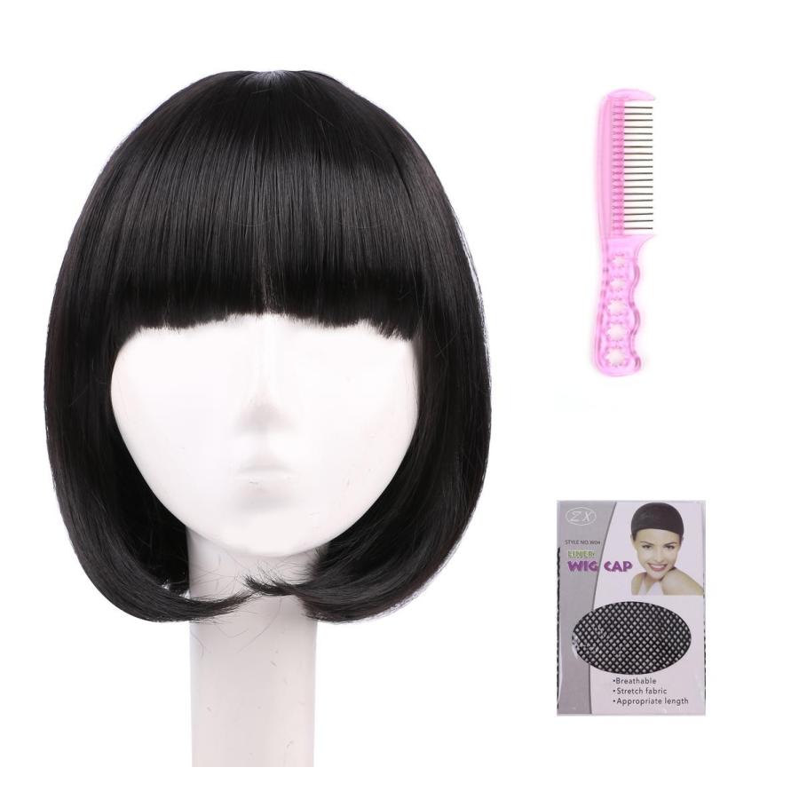 ウィッグ ショート ボブ ブラック ストレート フリーサイズ ネット付 耐熱 おしゃれ 黒髪 ボブヘアー 送料無料 Mmk N10 Mmoka N10 輸入雑貨のお店 マインドワン 通販 Yahoo ショッピング