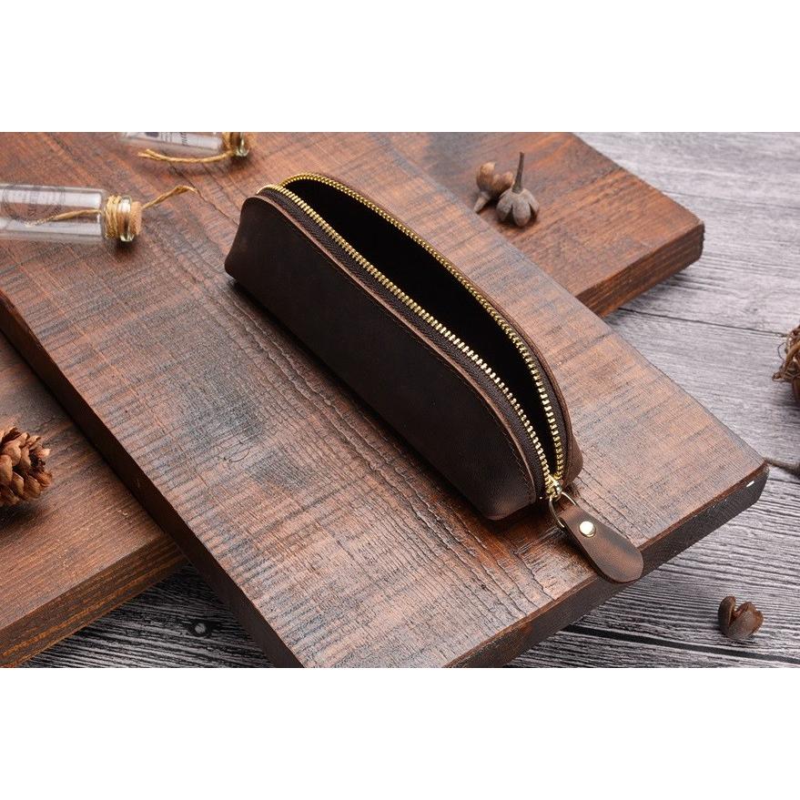 男女 兼用 おしゃれ 職人 手作り 革製 大容量 スリム ブラウン ペンケース お揃いキーホルダ付 大学生 高校生 筆箱 ペン入れ 送料無料 Mmk O55 Mmoka O55 輸入雑貨のお店 マインドワン 通販 Yahoo ショッピング