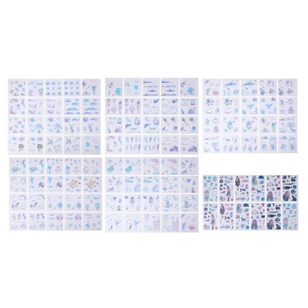 ロマンチック 星空 シール 56柄 計112シートセット ブルー パープル オリジナル 世界 手帳 カレンダー ギフト ラッピング (送料無料)mmk-p62