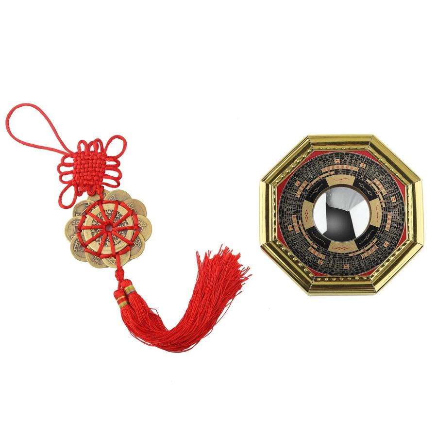 風水 グッズ 中国結 好転十二方位牌 八卦羅盤凸面鏡 セット 壁掛け 十帝銭 鏡 幸運 金運 仕事運 送料無料 Mri 1 Mrien 1 輸入雑貨のお店 マインドワン 通販 Yahoo ショッピング