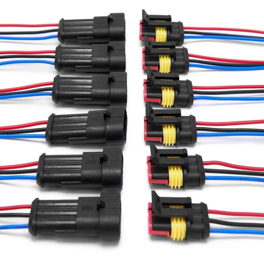 防水コネクター 防水 カプラー 3ピン 10本セット 車 オートバイ用 3極 Hid プラグ コード お守り付 送料無料 Skr C58 Skrbo C58 輸入雑貨のお店 マインドワン 通販 Yahoo ショッピング