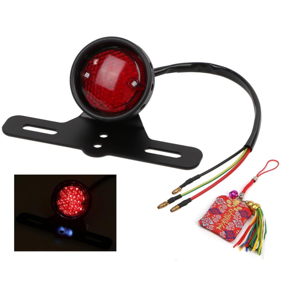 汎用 Led テールランプ 12v 丸型 ナンバーステー ナンバー灯 一体型 お守り付 バイク カスタム レトロ 送料無料 Skr D40 Skrbo D40 輸入雑貨のお店 マインドワン 通販 Yahoo ショッピング