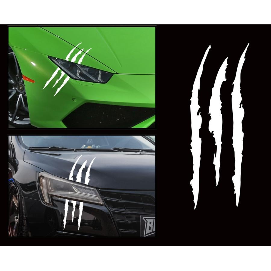 車 バイク 汎用 ヘッドライト 反射 防水 爪 マーク ステッカー ホワイト 2点セット 工具お守付 爪痕 スクラッチ デカール 送料無料 Skr F22 Skrbo F22 輸入雑貨のお店 マインドワン 通販 Yahoo ショッピング