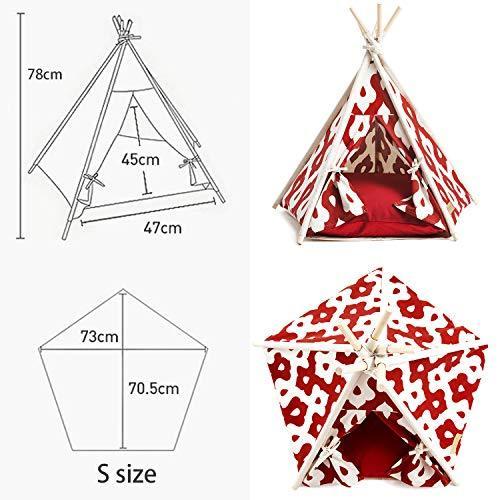 ペットティピーテント Sサイズ ペットテント ペットハウス 犬 猫 KL-TENT-S (G.RED) 