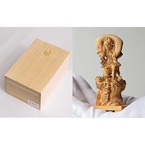 独創的 極小仏 風神 （木製：ツゲ）＿木彫り 仏像 イSム 仏像ワールド（GSBふうじん