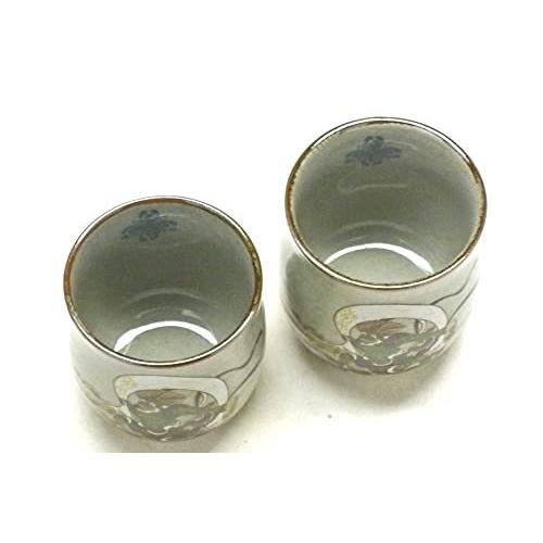 本日価格！！ 百華園 九谷焼 夫婦湯呑 風神雷神 中裏絵 【1915008293】(10538円)