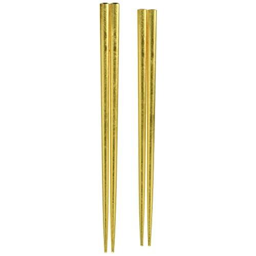 中谷兄弟商会 箸 金 φ0.8×23.0cm 山中漆器 夫婦箸 純金箔 招福
