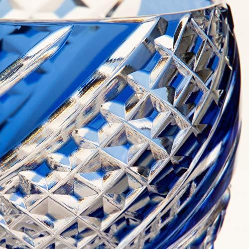 カガミクリスタル(Kagami) 冷酒杯 青 80 cc 江戸切子 魚子流し紋 T535-2044CCB 