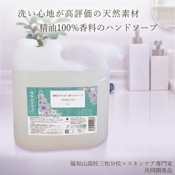 福知山キキョウ ハンドソープ 詰め替え用 5L 敏感肌 除菌 弱アルカリ 天然 日本製 泡 石けん さっぱり 福知山 ノンアルコール ばい菌 桔梗 自然派 | 