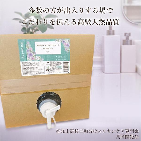 福知山キキョウ ハンドソープ 詰め替え用 17L 敏感肌 除菌 弱アルカリ 天然 日本製 泡 石けん さっぱり 福知山 ノンアルコール ばい菌 桔梗 自然派 | 