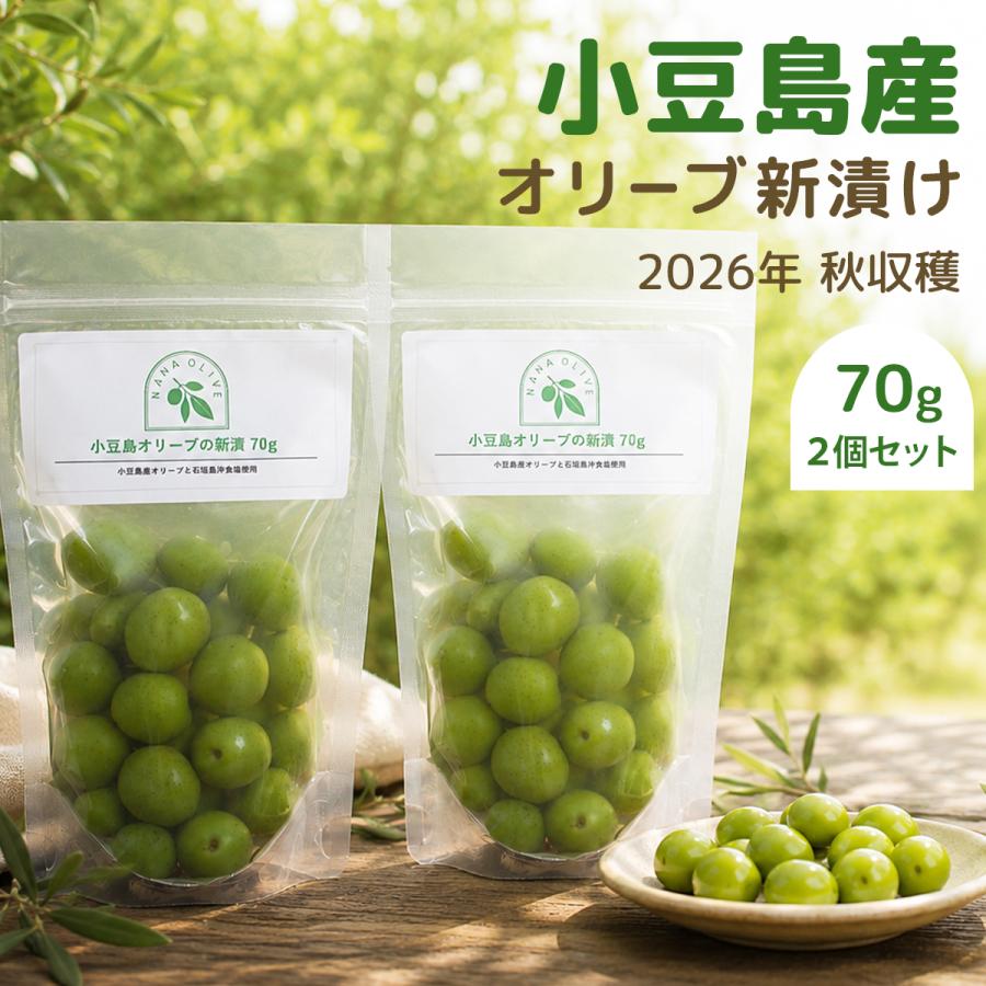 【公式】オリーブ 塩漬け 新漬け 小豆島産 実 10/10解禁 セット 季節 数量限定 国産 浅漬け風 ギフト プレゼント ナナオリーブ 送料無料 賞味期限12/23 70g×2 | 