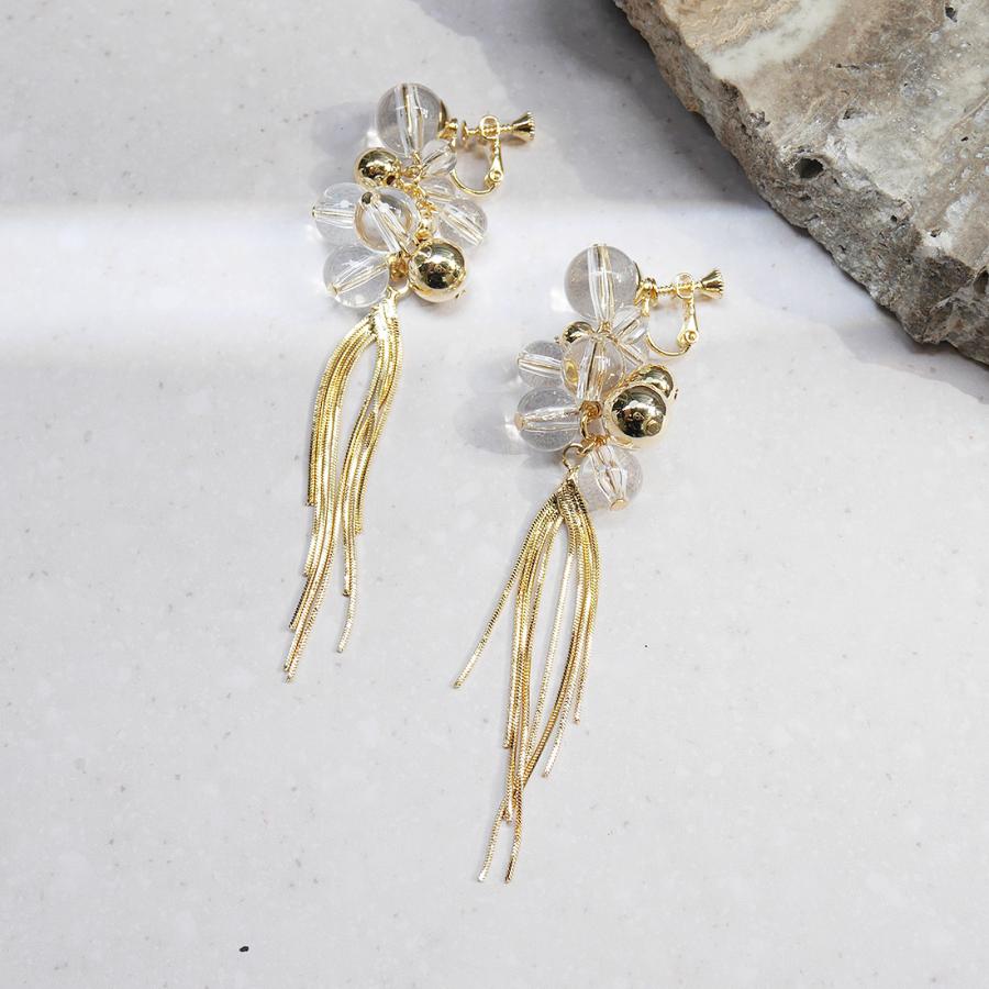 amplis・アンプリス crisp earrings -Gold-  /  イヤリング クリア ゴールド | amplis | 03