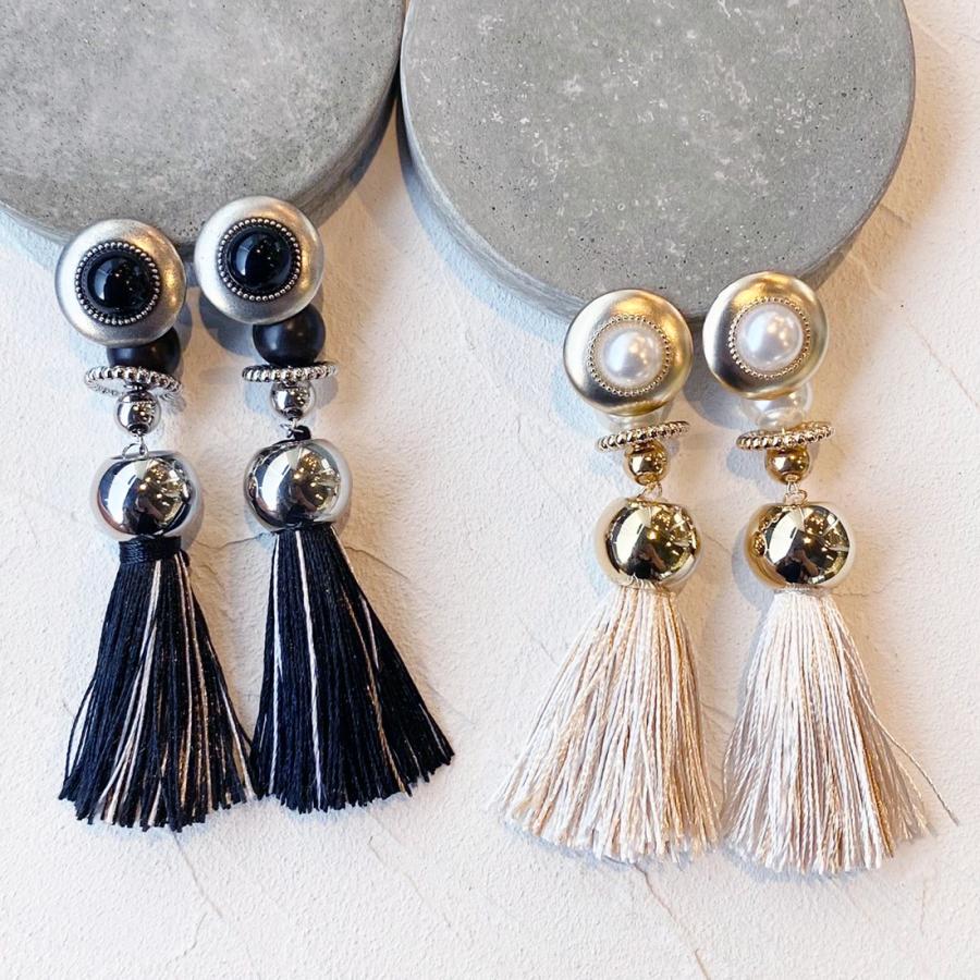 amplis・アンプリス prink tassel pierce  /  タッセル フリンジ ピアス シルバー ゴールド | amplis