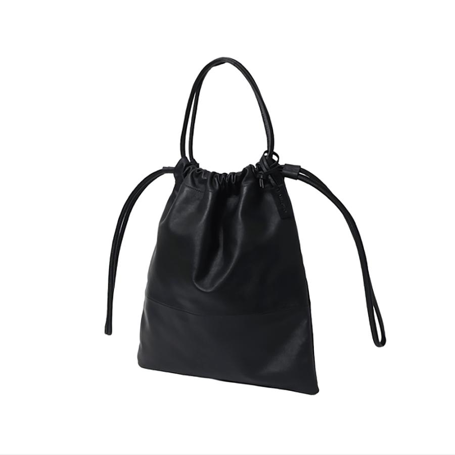 ARUTEMIKA・アルテミカ ARM-21 レザー キンチャク ショルダー トートバッグ  /  リアルレザー 巾着 本革 牛革 ブラック | 