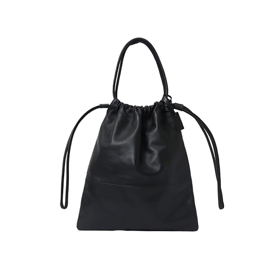 ARUTEMIKA・アルテミカ ARM-21 レザー キンチャク ショルダー トートバッグ  /  リアルレザー 巾着 本革 牛革 ブラック |  | 01