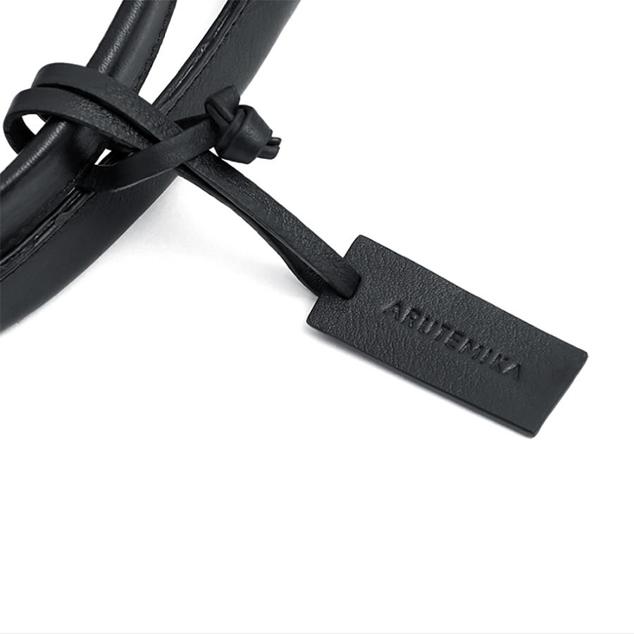 ARUTEMIKA・アルテミカ ARM-21 レザー キンチャク ショルダー トートバッグ  /  リアルレザー 巾着 本革 牛革 ブラック |  | 08