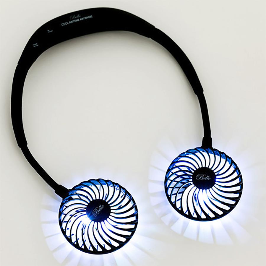 Bello・ベッロ　FOLDING FAN -Black-  /  首掛け ポータブル扇風機 ハンズフリー ネックファン サーキュレーター USB充電式 |  | 03
