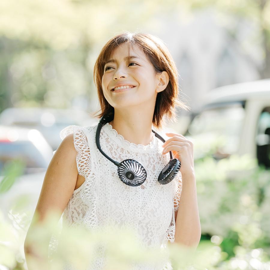 Bello・ベッロ　FOLDING FAN -Black-  /  首掛け ポータブル扇風機 ハンズフリー ネックファン サーキュレーター USB充電式 |  | 05