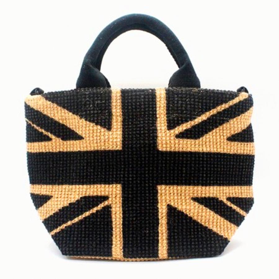 FABRICO・ファブリコ ジュートバッグ XS【union jack】/  スマイル イニシャル ショルダー トート ハンド 英国柄 | FABRICO