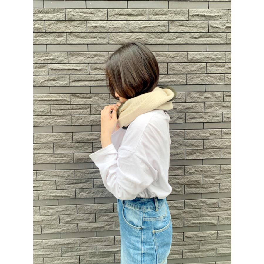 Drawer新品未使用5Gウールカシミア畔編みクールネックサイドスリット G.D.M general design made・ジェネラルデザイン LINE CASHMERE TWIST