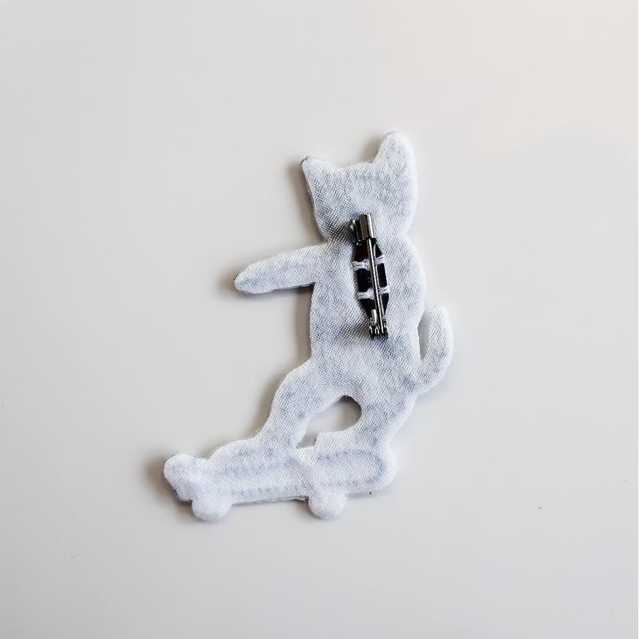 LM・エルム ブローチ ネコスケボー / 立体刺繍アクセサリー 猫 cat