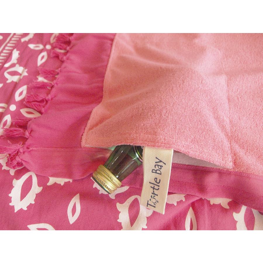 Turtle Bay・タートルベイ　RUG&TOWEL「HAMMAM Flamingo Pink」/  ラグ タオル ブランケット レジャーシート ポケット付き |  | 03