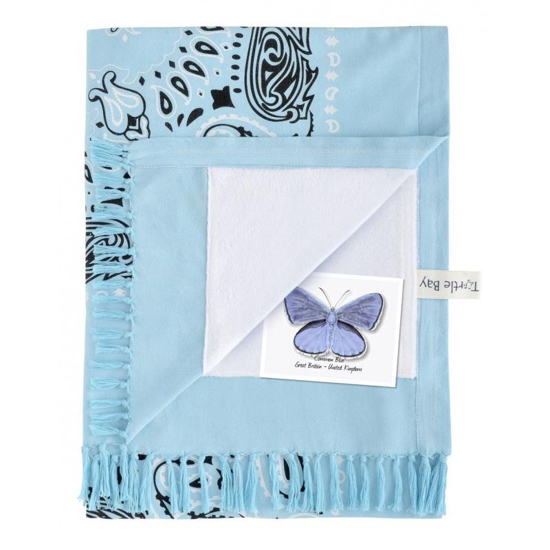 Turtle Bay・タートルベイ　RUG&TOWEL「PAISLEY Summer Blue」/  ラグ タオル ブランケット レジャーシート ポケット付き | 