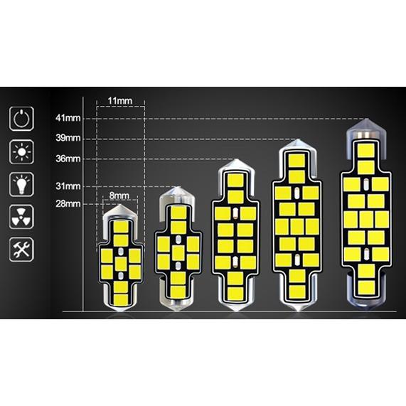 みね商店 T10 x 28mm／Epistar 2835 Super Bright LED(400LM)／単品 1