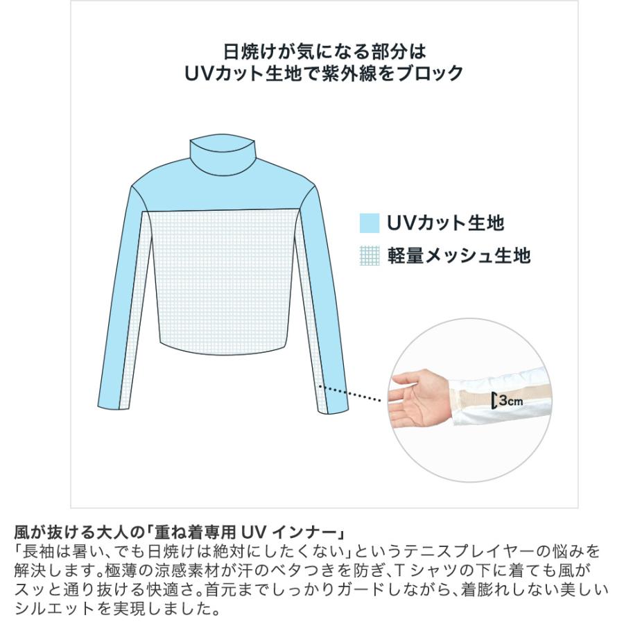 爆涼メッシュ インナーシャツ ハイネック レディース テニス ゴルフ