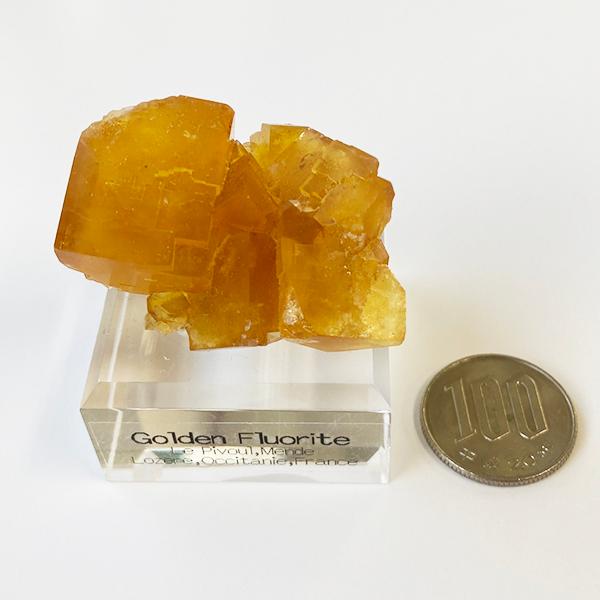 ☆希少品☆フランス産ゴールデンフローライト原石〈蛍石 golden