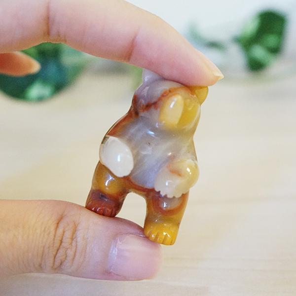 ジャスパー 熊の置物 天然石 彫刻 Jasper 碧玉 動物 : Mineral&Fossil