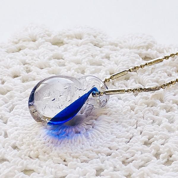 琉球ガラス×浄化の塩ペンダントトップ ネックレス（生命の海・ブルー）送料無料 |  | 03