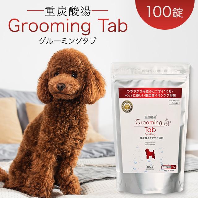 グルーミングタブ 重炭酸 入浴タブレット 100錠 グルーミングタブ 重炭酸 100錠 イオンケア浴剤 犬 猫 ペット 無香料