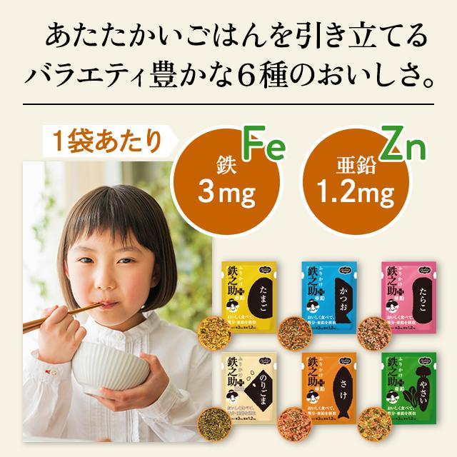 ヘルシーフード 6種詰合せ計90袋 ふりかけ 鉄之助 ＋ 亜鉛 小袋