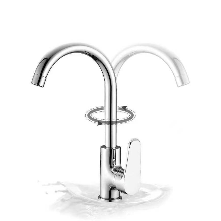 蛇口 水栓 カラン ステンレス 混合水栓 温冷水栓 3.2-3.5cm開口対応