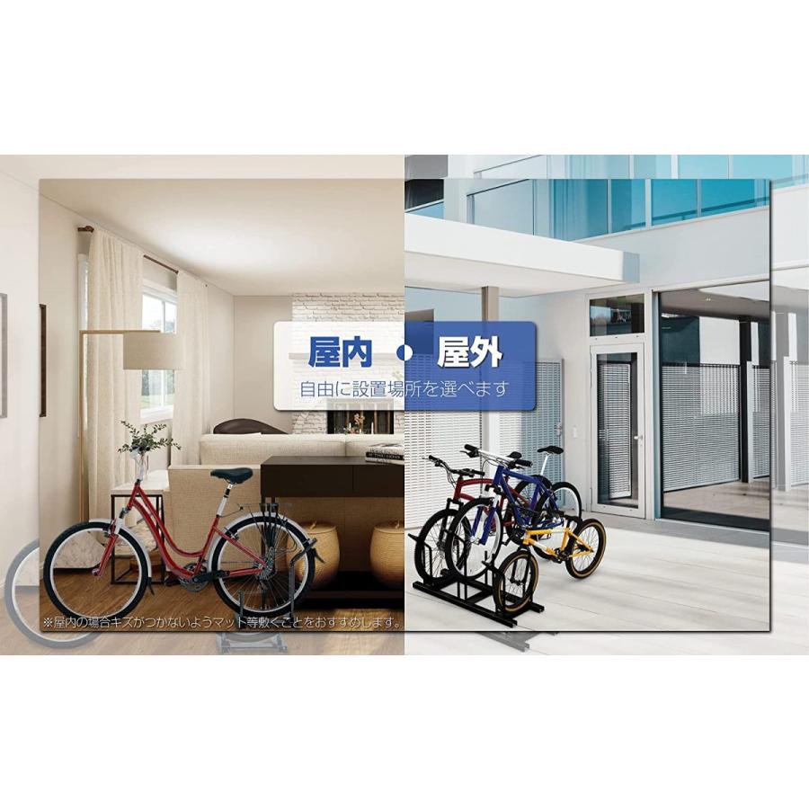 魅力的な 自転車スタンド 横風に強い 頑丈 自転車置き場 3台用 #954