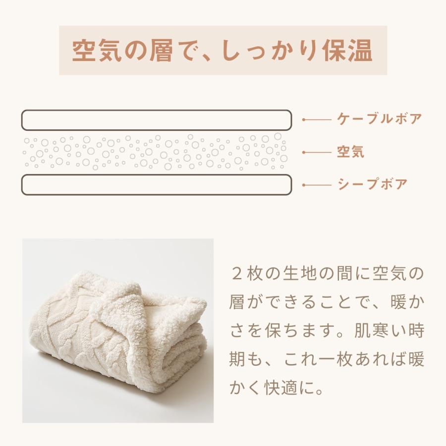 COYOLI 【お得な2枚セット】ブランケット ひざ掛け 70×100 ケーブル