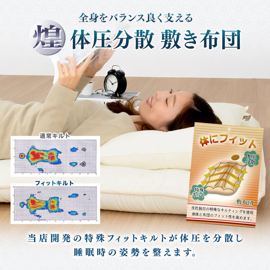 匠×煌】日本製 布団セット 3点セット シングル ロング 掛け布団 体圧