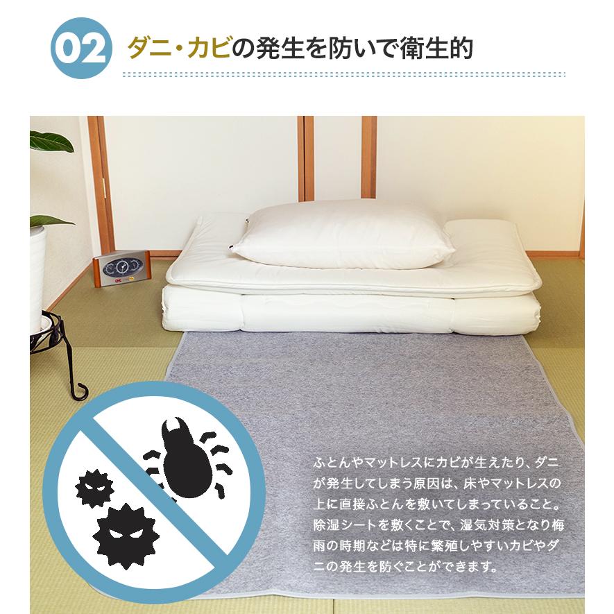 除湿シート 洗える ダブル 130×180 竹炭入り 除湿マット 湿気取り