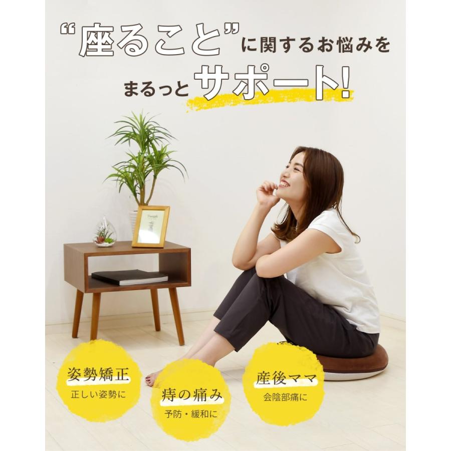 ずっしり沈む 低反発 円座クッション 洗えるカバー付き 産後 痔 腰痛