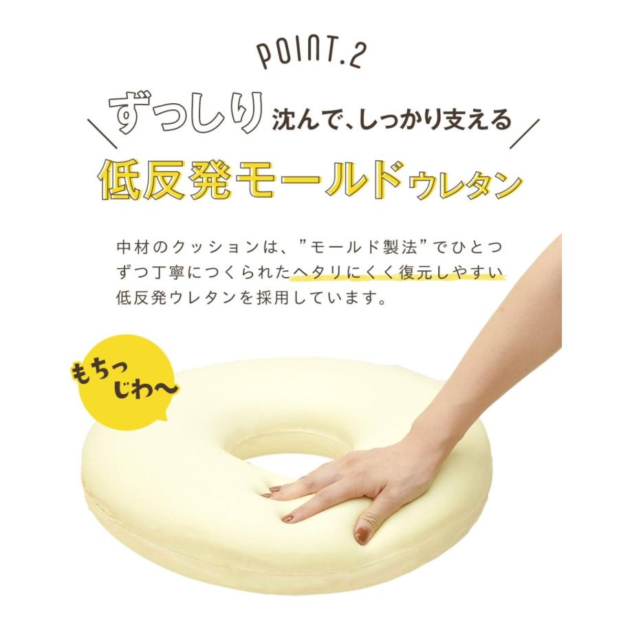ずっしり沈む 低反発 円座クッション 洗えるカバー付き 産後 痔 腰痛