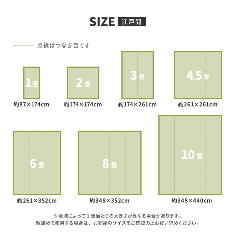 メーカー直送品】PP柄上敷 柳(やなぎ) 江戸間3帖 約174×261cm 花ござ